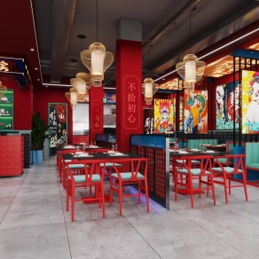现代烧烤店3D模型下载